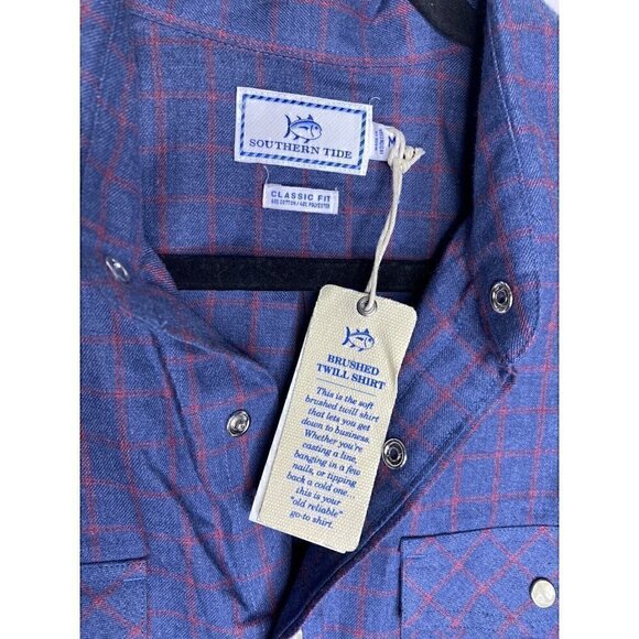 Southern Tide Shirt Size M Men's Long Sleeve Plaid Button Down Collared Pockets - Picture 4 of 6